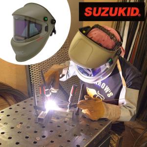 スター電器製造 スズキッド SUZUKID 溶接面 ヘルメット 面 溶接 液晶式3面 自動遮光溶接面 アイボーグ 180°デジタル 180度 パノラマ 自動遮光 EB-300PWDM