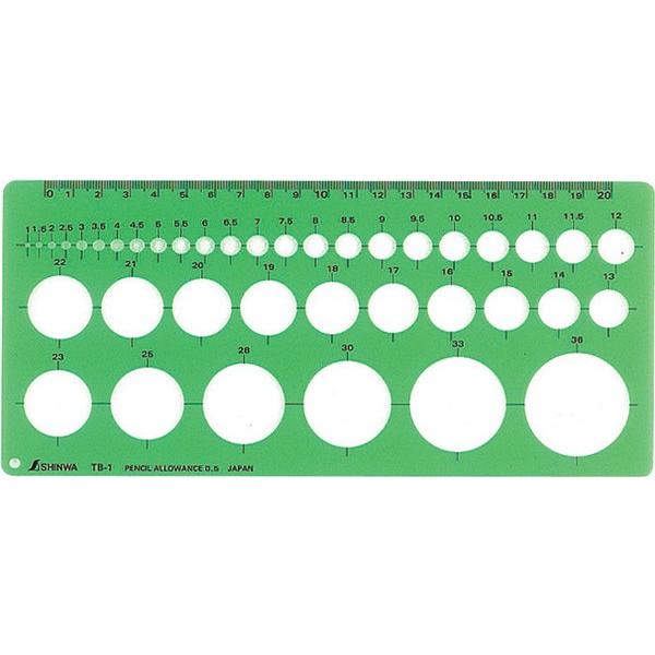 シンワ測定 テンプレート 円定規 中 TA-1E