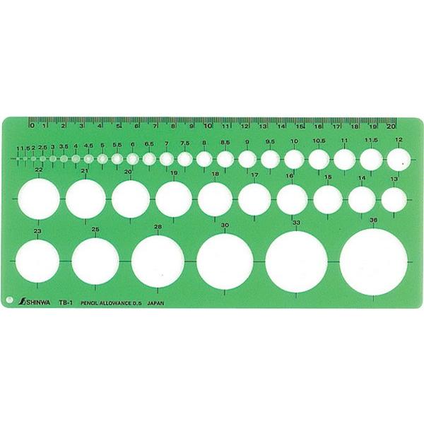 シンワ測定 テンプレート 円定規 中 TB-1