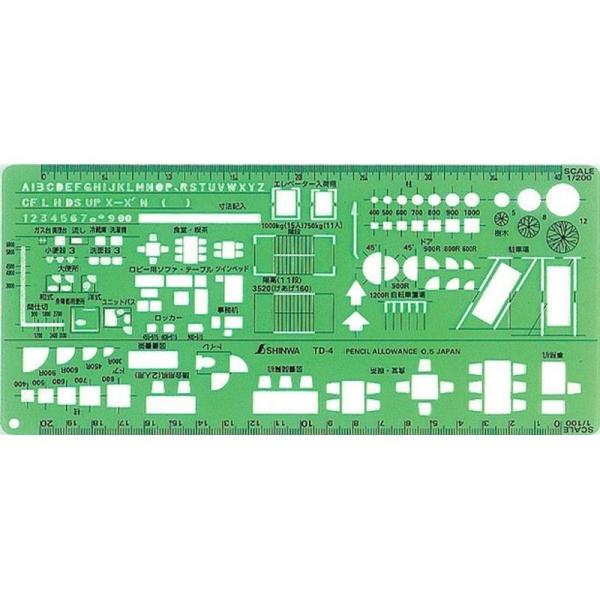 シンワ測定 テンプレート 建築定規 TD-4