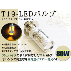 スーパーカブ90 T19 ヘッドライト 12V LED 80W PH7 JOG 原付 H6M 簡単