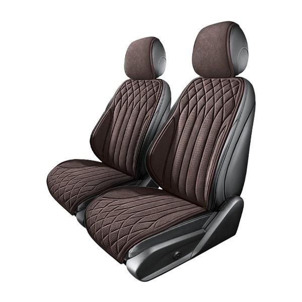 クライスラー 200 JS 汎用 スエード エプロンタイプ シートカバー ブラウン 運転席 助手席 ...