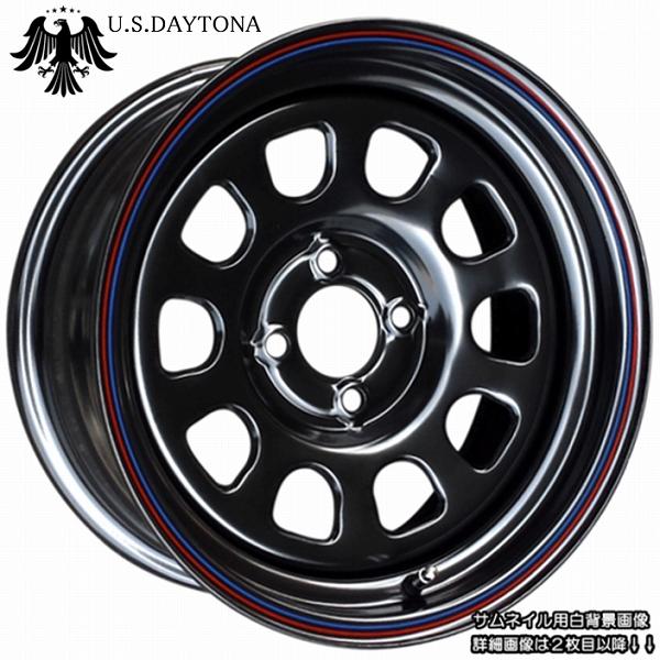 U.S.Daytona デイトナ 15x7.0J オフセット+10 PCD100 ブラック色 ホイー...