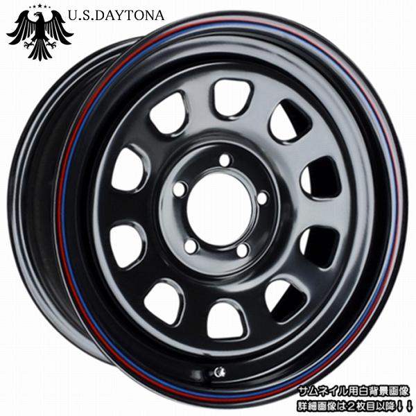 U.S.Daytona デイトナ オフセット+30 PCD114.3 ブラックカラー ホイール4本セ...