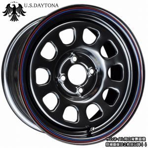 ①送料込み　デイトナ　15×5J +45 PCD100 ブラック×レッドライン U.S.Daytona デイトナ 15x7.0J 前後異 オフセット +30/+20 PCD100