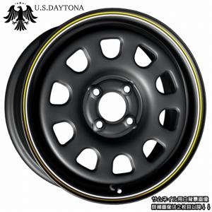 U.S.Daytona デイトナ 15x5.5J オフセット+40 PCD100 ホイール 4本セット 艶消しマットブラック色 軽四カスタム/チューニングサイズ｜wheel-station