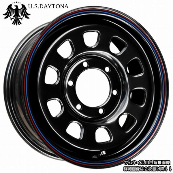 U.S.Daytona デイトナ　ブラックカラー ホイール4本セット 16x6.5J OFF+38/...