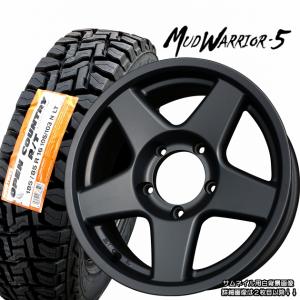 MUD WARRIOR-5 MW-5 16x5.5J ±0 シエラにインチアップのご提案 トーヨーオープンカントリー R/T ホワイトレター 185/85R16 背面用含む5本セット｜wheel-station