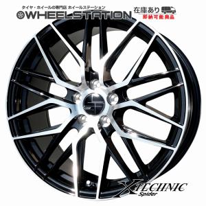 ①※専用出品①+②で4枚【送料無料】★15インチ★PCD100★アルミホイール★ X-TECHNIC Spider 18x8.0J OFF+50 5H/PCD100 精悍な見た目の