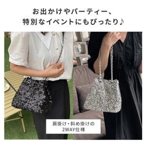 ショルダーバッグ レディース 巾着 スパンコー...の詳細画像4