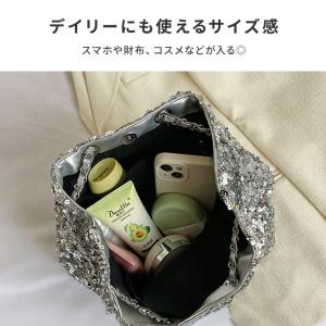 ショルダーバッグ レディース 巾着 スパンコー...の詳細画像5