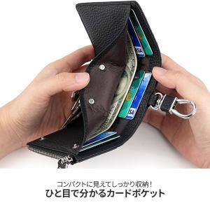 キーケース 財布 三つ折り レディース 牛革 ...の詳細画像4