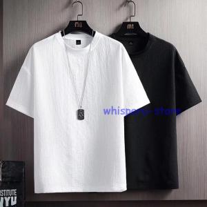 綿麻  半袖 tシャツ メンズ クルーネック ティーシャツ 吸汗 速乾 ドライ ストレッチ  スポーツ アウトドア 夏 服 おしゃれ 新作