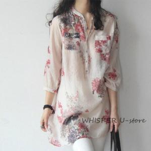 七分袖シャツ レディース チュニック 夏 大きいサイズ