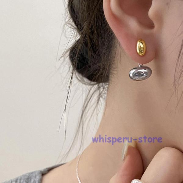 ビーンズピアス 韓国 ピアス レディース