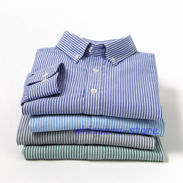 カジュアルシャツ メンズ ボタンダウンシャツ ストライプ トップス ビジネス 通勤 30代 40代 ...