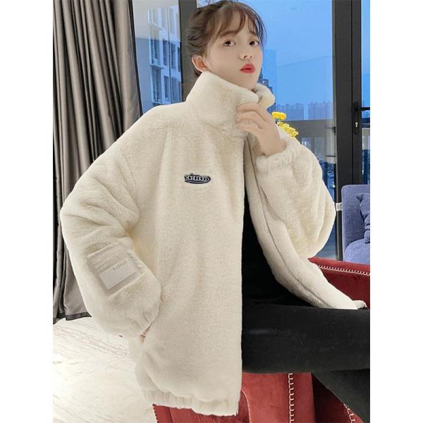 フリースジャケット レディース ボア パーカー ブルゾン アウター もこもこ ファー ゆったり 厚手...
