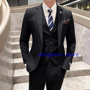 スーツ メンズ セットアップ 上下セット 2つボタン 洗える ネクタイ