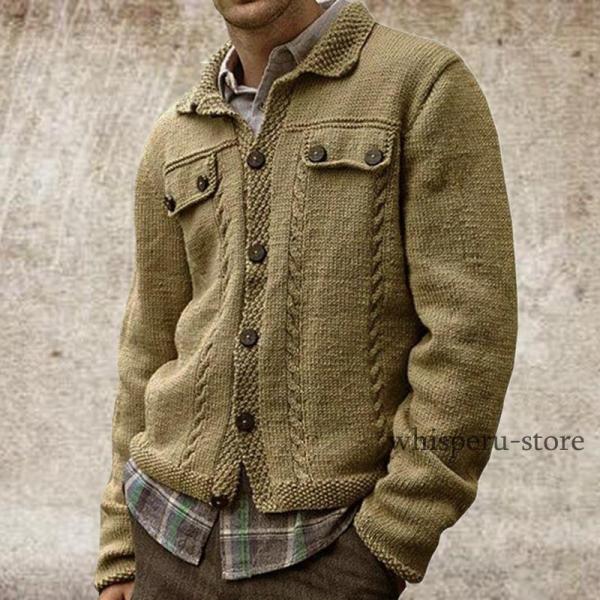 カーディガン メンズ セーター 長袖 メンズ 無地 ニットジャケット オシャレ 秋服 冬服 ブルゾン...