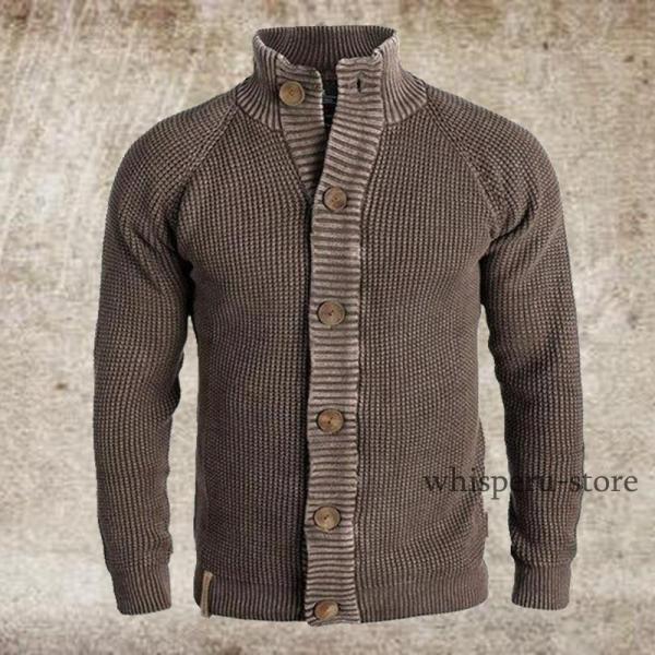 カーディガン メンズ ニットセーター 長袖 メンズ 無地 ハイネック オシャレ 秋服 冬服 ブルゾン...