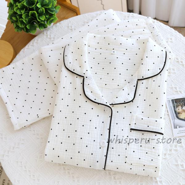 パジャマ 綿100％ 長袖 15色　レディース セット ダブルガーゼ ルームウェア 上下セット ロン...