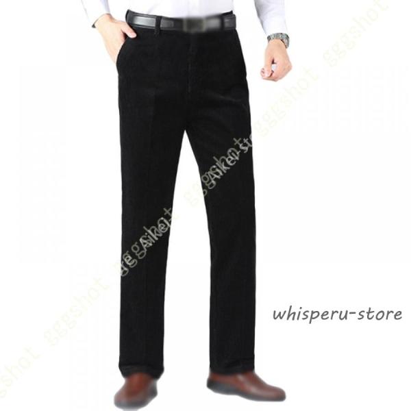 スラックス メンズ シニア 秋冬 ストレッチ 暖かコーデュロイスラックス ズボン パンツ 紳士服 ブ...
