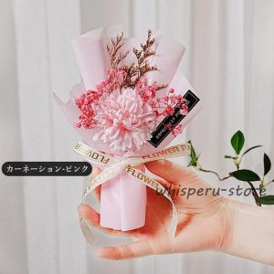 ミニブーケ 母の日 カーネーション ソープフラ...の詳細画像1
