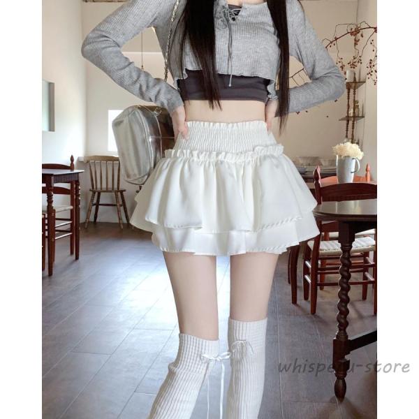 キュロット スカート ミニ丈 スカーチョ ティアードスカート ミニスカート 可愛い ウエストゴム バ...