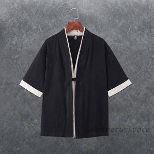 甚平 羽織 メンズ和風 カーディガン 夏 七分...の詳細画像2