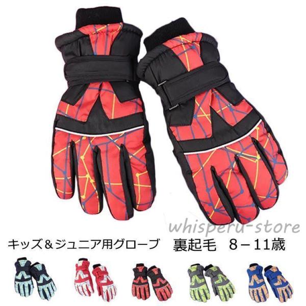 キッズ＆ジュニア スノーグローブ スキー 5本指 手袋 スキーグローブ キッズスキー手袋 5指手袋 ...
