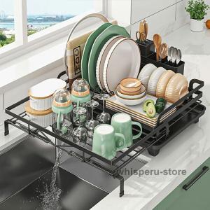 水切りラック 伸縮式 シンク 水切りかご スリ...の詳細画像2