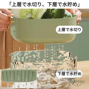 双層排水バスケット 上層で収納し下層で水切り ...の詳細画像2