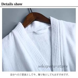 100%綿 バスローブ ガウン メンズ 高級ホ...の詳細画像2