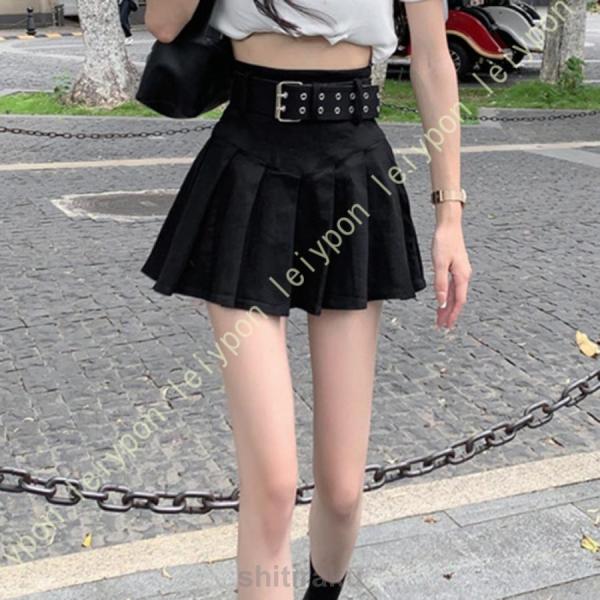 ミニスカート プリーツ 膝上 Aライン ボリューム スカート  カジュアル シンプル 無地 レディー...