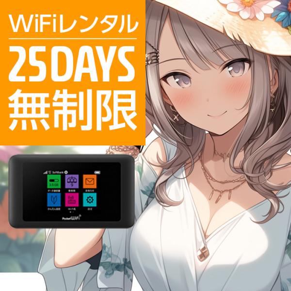 Wifi レンタル 25日 無制限 601HW Softbank wifiレンタル レンタルwifi...