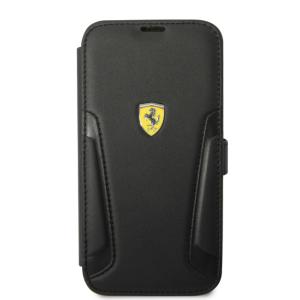 iPhone14 ケース フェラーリ 公式ライセンス 手帳型 本革 レザー ブラック ブランド 車 カードポケット付き マグネット FERRARI iPhone 14 アイフォン｜white-bang