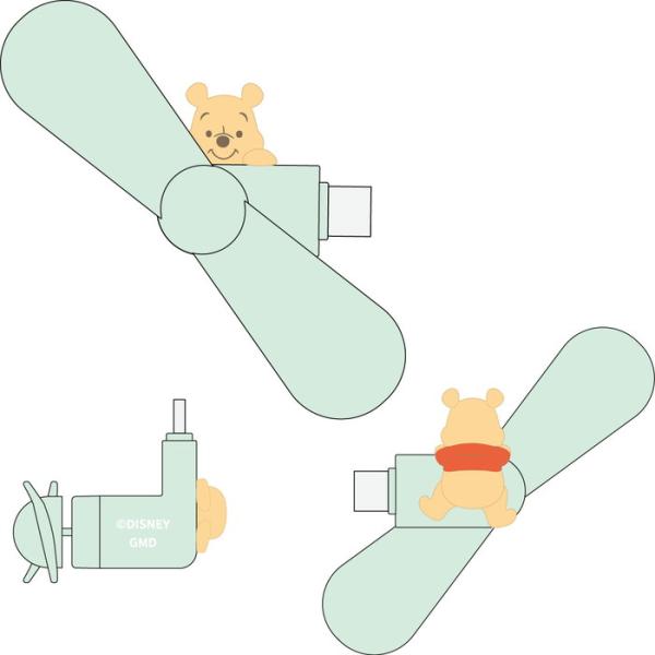 ディズニー ハンディファン くまのプーさん キャラクター グッズ スマホ 扇風機 USB type ...