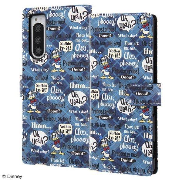 Xperia5 ディズニー カバー ケース 手帳型 レザー 革 保護 マグネット カード入れ 収納 ...