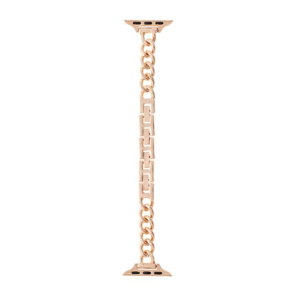 アップルウォッチ バンド スリム チェーン メタル ゴールド ピンクゴールド ピンク  スポーツ ア...