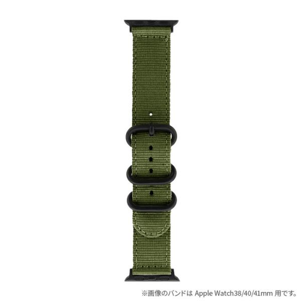 アップルウォッチ バンド 3バックル ナイロン バンド カーキ  スポーツ アップルウォッチ バンド...