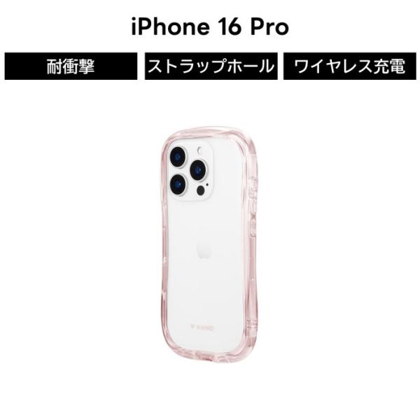 iPhone16Pro ピンク ケース クリア 耐衝撃 衝撃吸収 ハイブリッド カメラ保護 耐衝撃ケ...