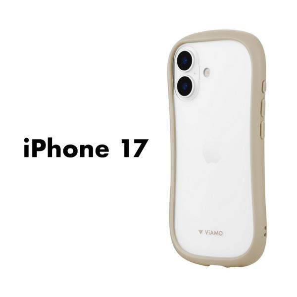 iPhone17 ケース ViAMO freely ベージュ 耐衝撃 ハイブリッドケース 背面クリア...