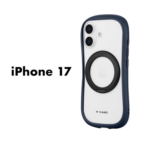 iPhone17 ケース ViAMO mag swing ネイビー 耐衝撃 ハイブリッドケース Ma...