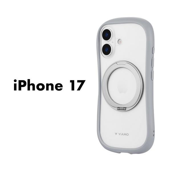 iPhone17 ケース ViAMO mag swing ライトグレー 耐衝撃 ハイブリッドケース ...