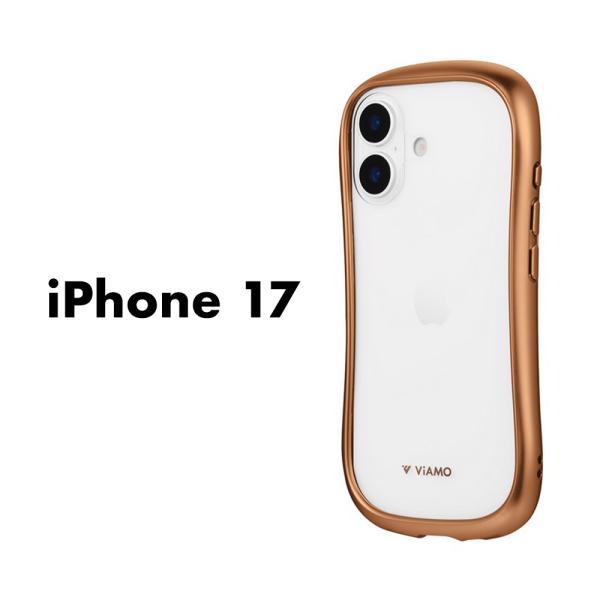 iPhone17 ケース ViAMO alloy ブロンズ 耐衝撃 ハイブリッドケース 背面クリア ...