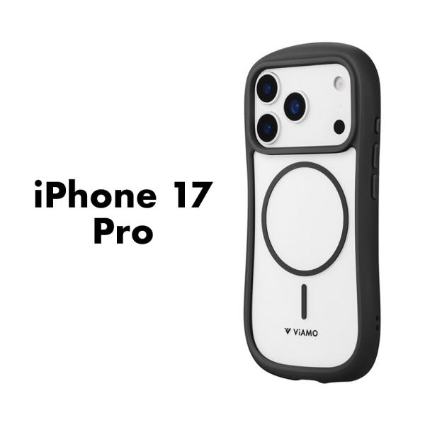 iPhone17Pro ケース ViAMO mag ダークグレー 耐衝撃 ハイブリッドケース Mag...