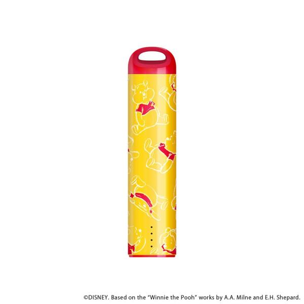 モバイルバッテリー ディズニー くまのプーさん 3000mAh スティック型 軽量 コンパクト 2台...