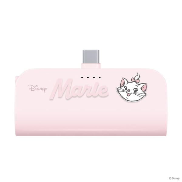 USB Type-C 直挿しモバイルバッテリー 5,000mAh マリー ディズニー 持ち運び ハン...