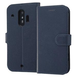 らくらくスマートフォン me F01L らくらくスマホ F42A ケース 手帳型 レザー 革 保護 マグネット シンプル カード入れ ポケット付き スタンド付き 収納 ネイビー｜ケース&フィルムのWhiteBang