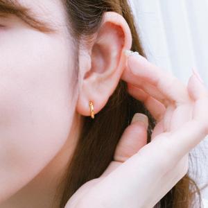 ピアス レディース K18ポスト フープピアス...の詳細画像3